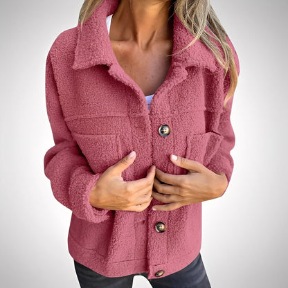 Sandra - Comfortable Sherpa Jacket with Lapel Collar for Women
