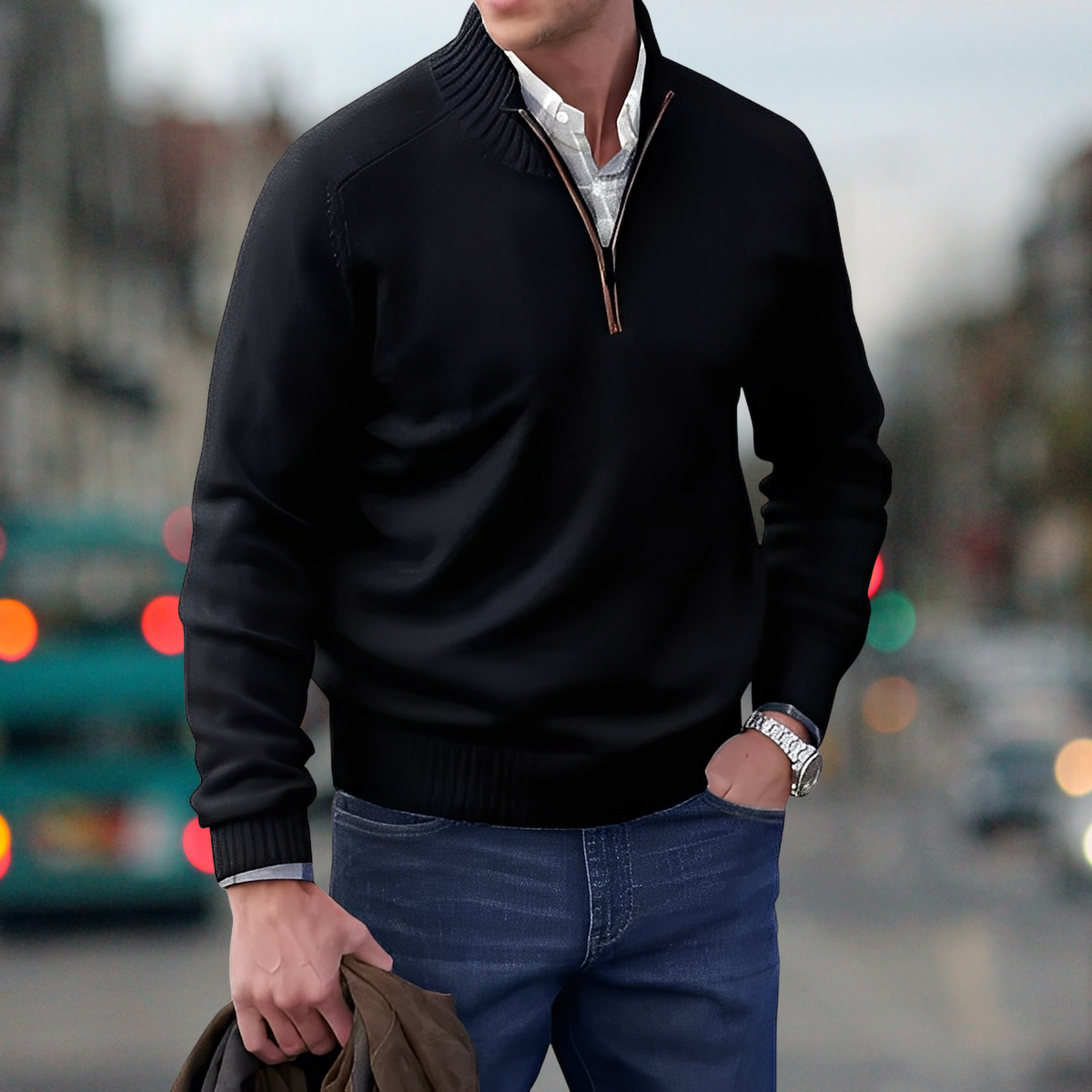 Adrian – Pullover mit Zipper