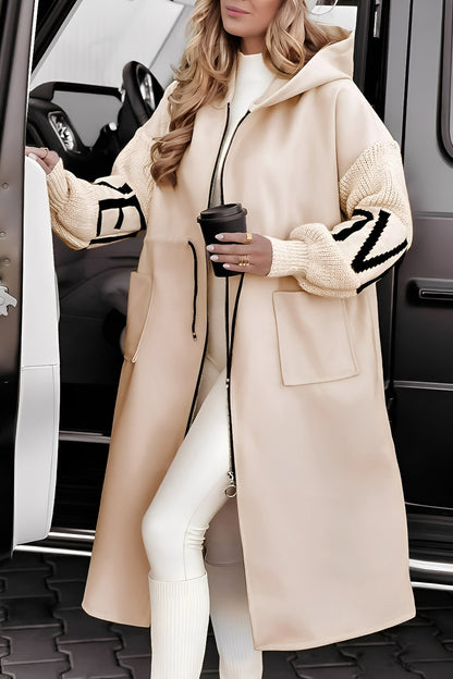 Eloise - Long, contemporary women's jacket with hood