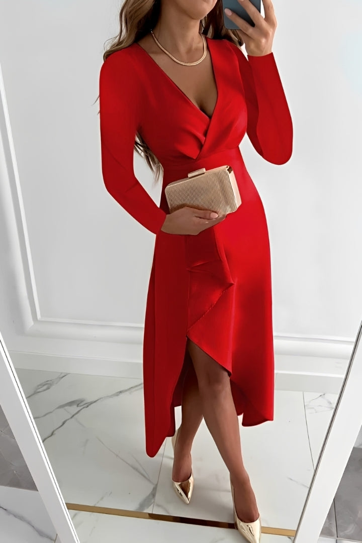 Gracie - Chic Midikleid mit langen Ärmeln