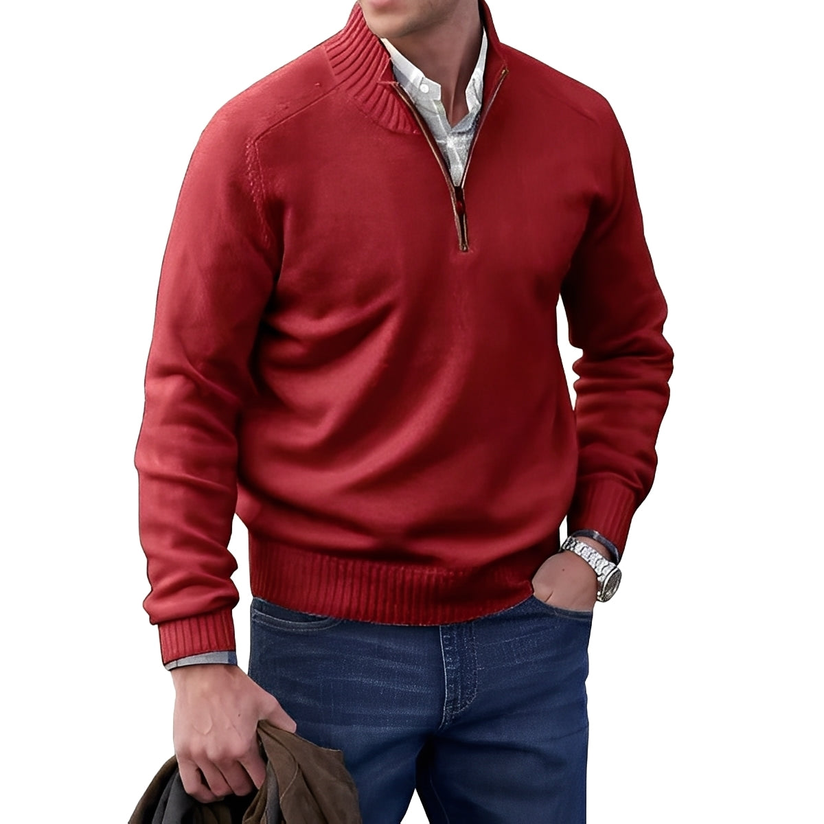 Jeremy - Moderner Herrenpullover mit Zipper