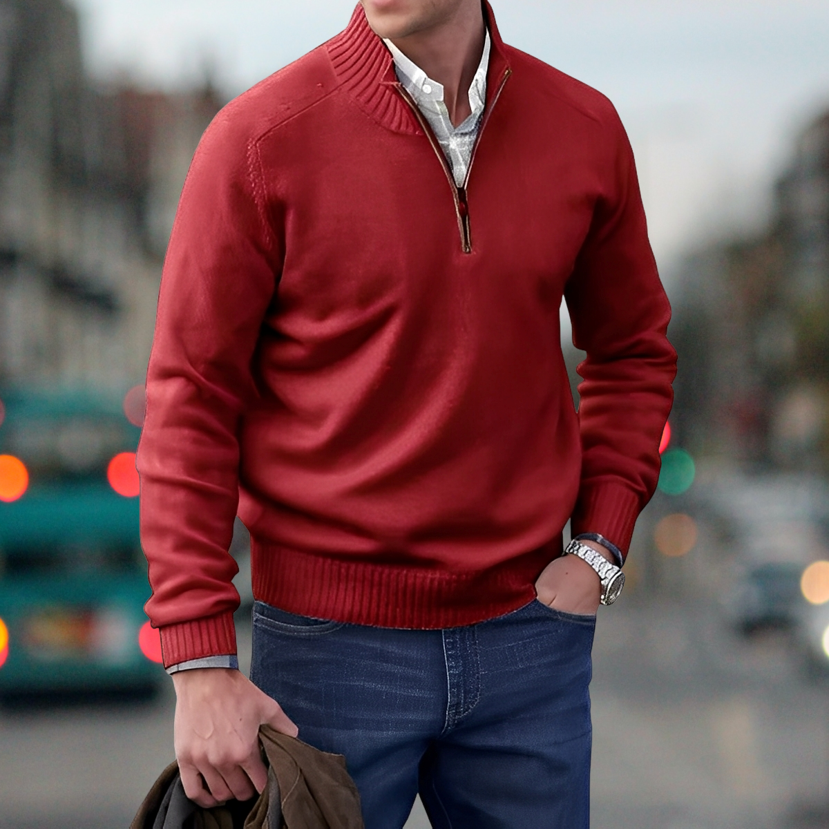 Adrian – Pullover mit Zipper