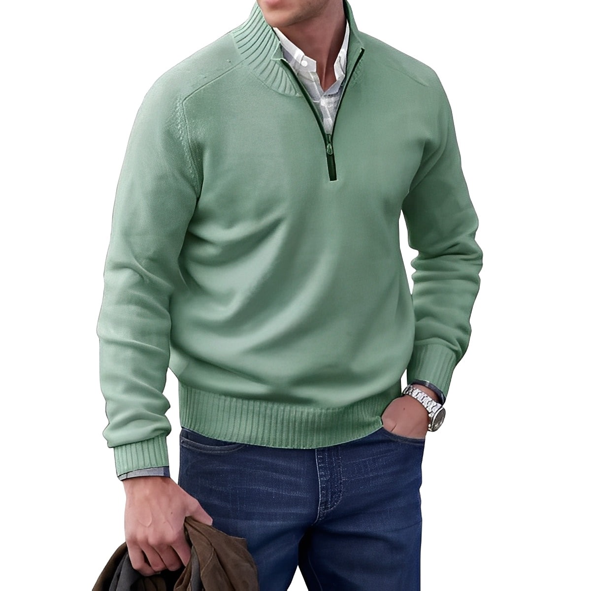 Jeremy - Moderner Herrenpullover mit Zipper