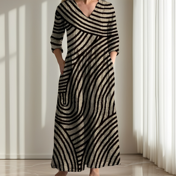 Evelyn - Klassisches Damenkleid mit Streifen
