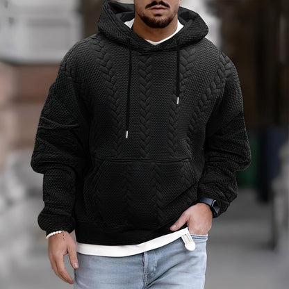 Wallis - Fashionable, loosely knitted men's hooded jacket