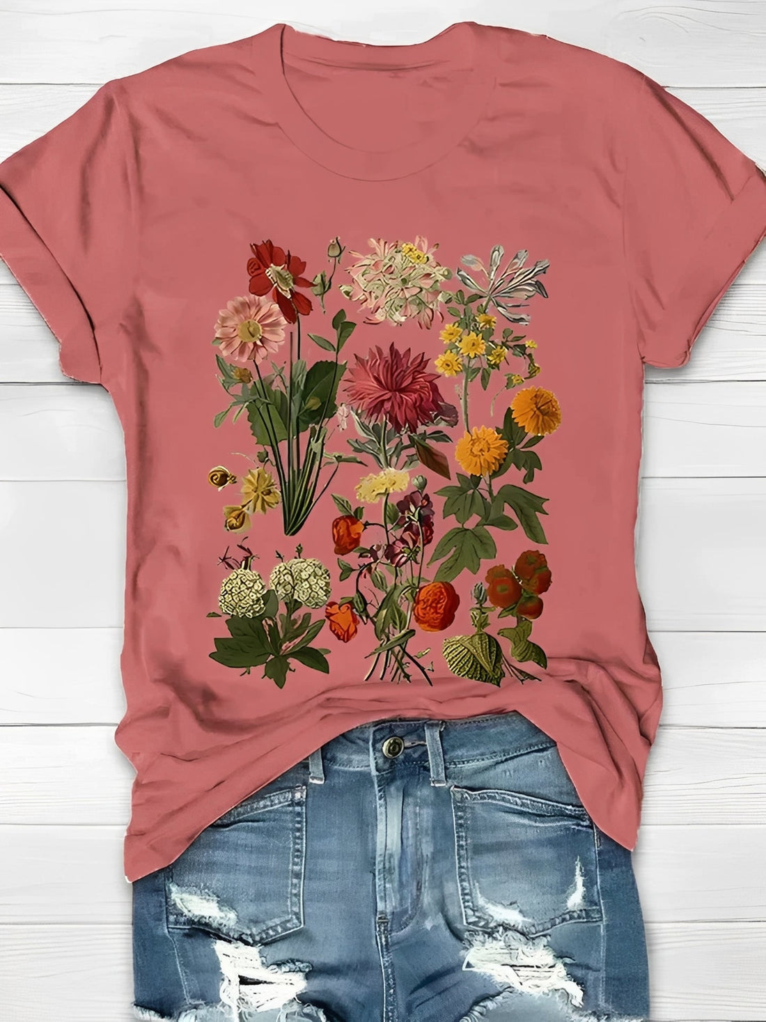 Annalise - Elegantes T-Shirt mit Blumenmuster für Damen