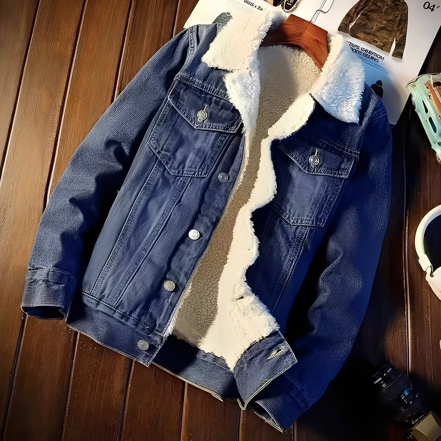 Robbie - Classic men's denim fleece jacket