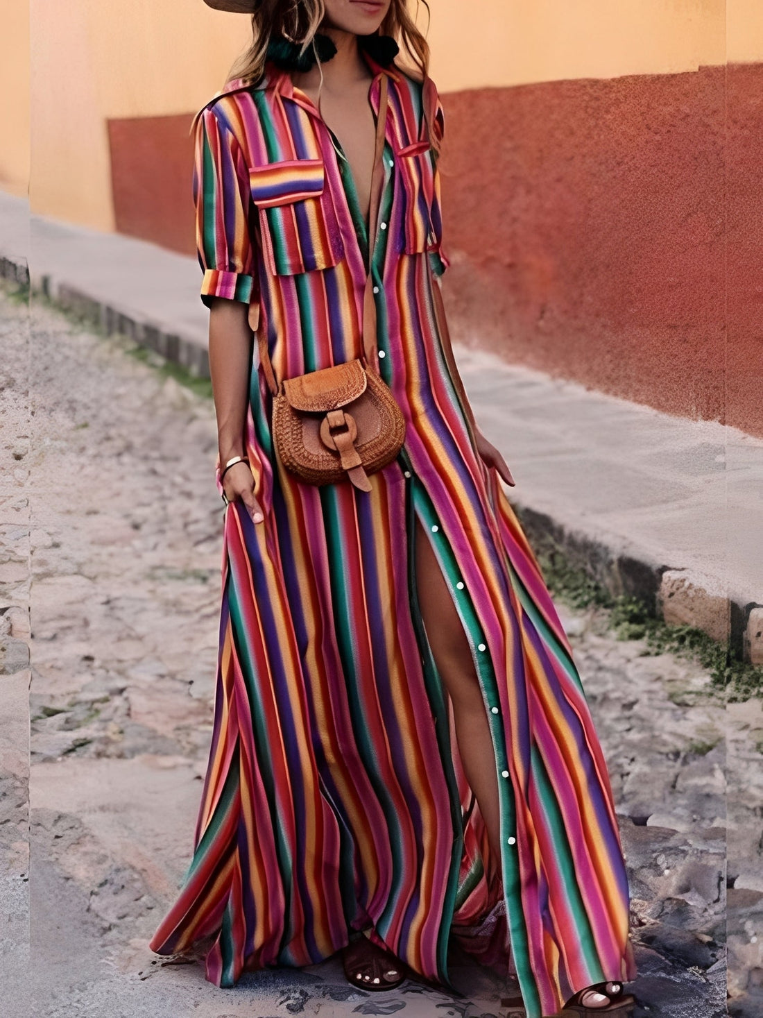 Samara - Schickes gestreiftes Maxikleid