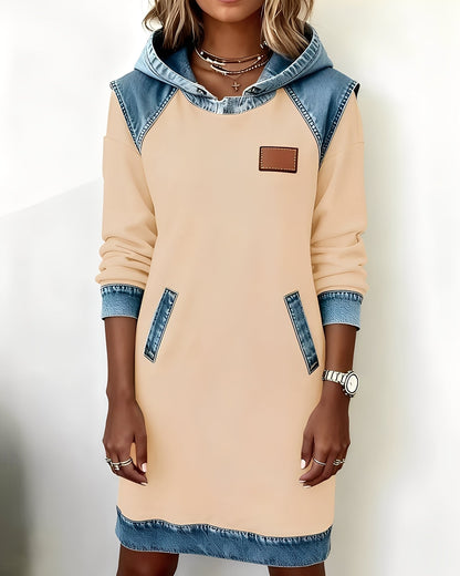 Catherine - Modern hooded dress with pockets for women