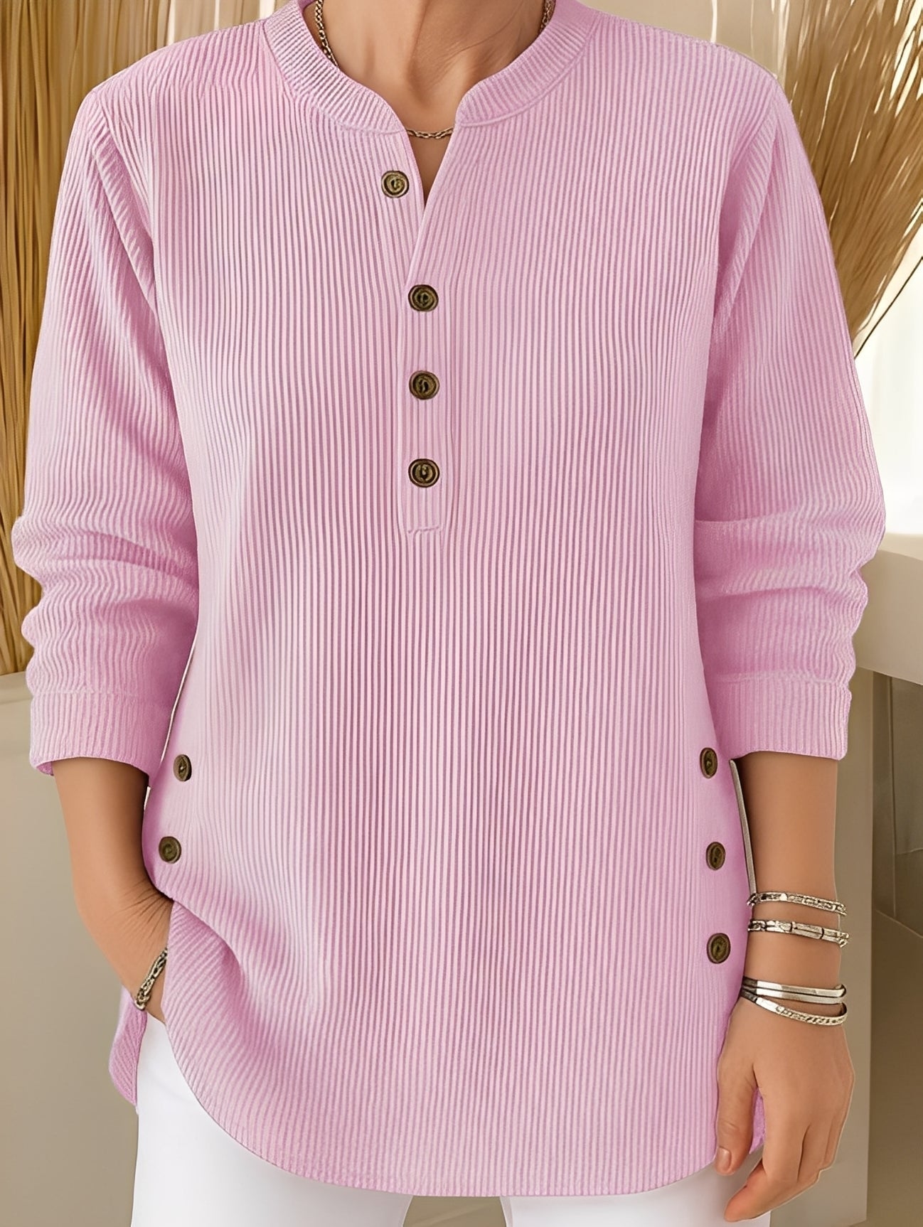 Jocelyn - Comfortable women's knit sweater with buttons