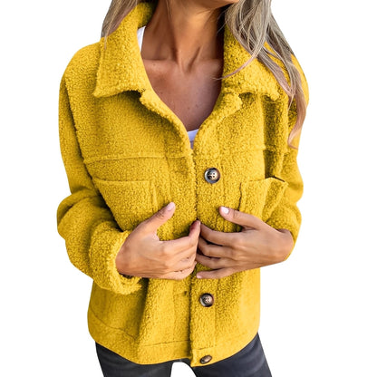 Sandra - Comfortable Sherpa Jacket with Lapel Collar for Women