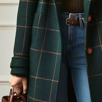 Moriah - Classic women's tweed coat with check pattern