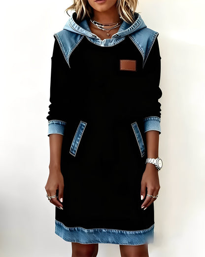 Catherine - Modern hooded dress with pockets for women