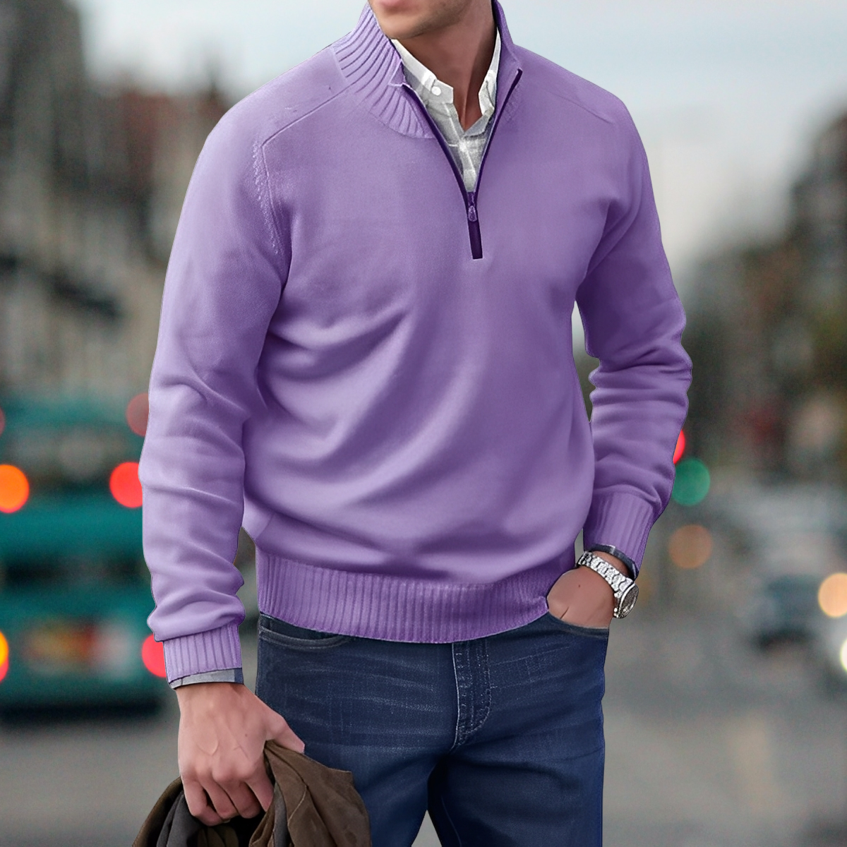 Adrian – Pullover mit Zipper