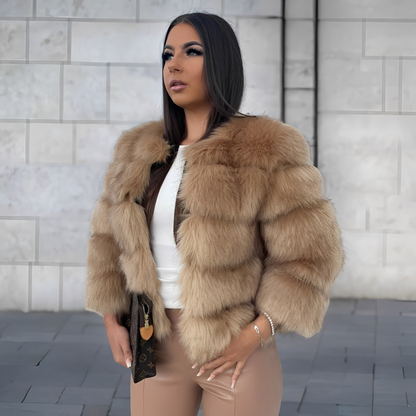 Amelia - Fashionable, warm women's faux fur jacket