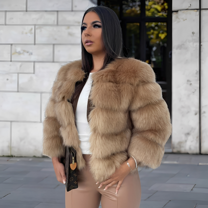 Amelia - Fashionable, warm women's faux fur jacket