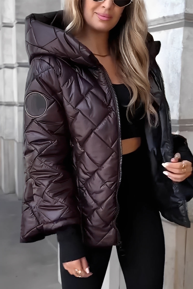 Irene - Modern, warm hooded jacket with zipper for women