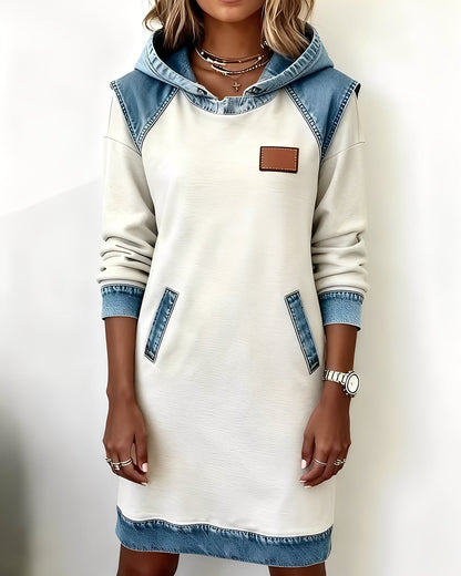 Catherine - Modern hooded dress with pockets for women