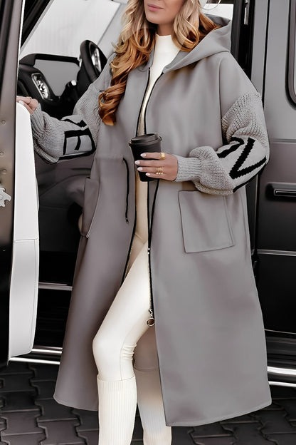 Eloise - Long, contemporary women's jacket with hood