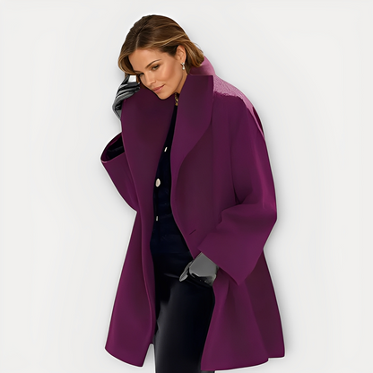 Laurette - Oversized winter coat with wide collar for women
