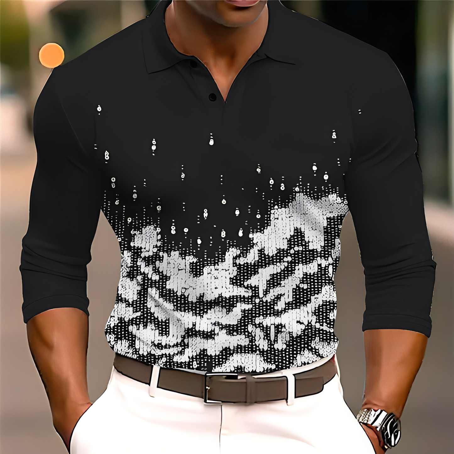 Adolphe - Elegantes Langarm-Polo für Herren