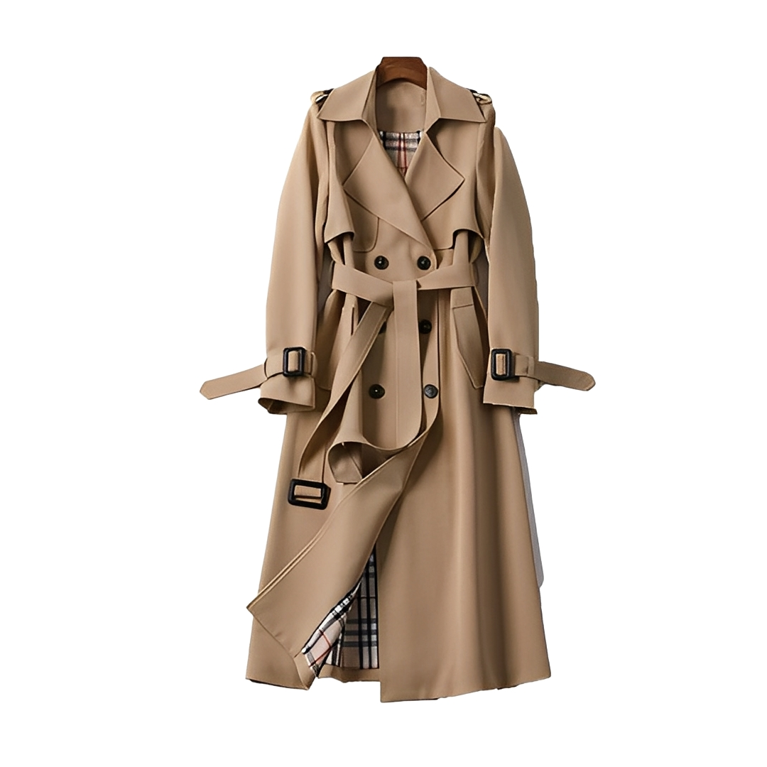 Louisette - Women's trench coat with double-breasted front and belt