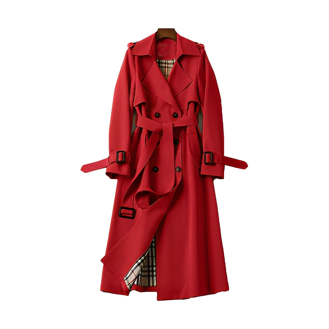 Louisette - Women's trench coat with double-breasted front and belt