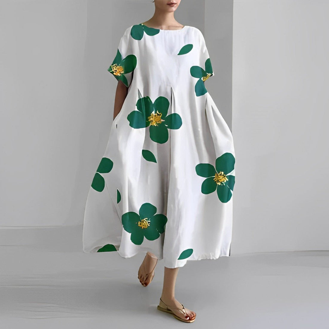 Naomi - Boho-Maxikleid mit Blumen, perfekt für den Frühling