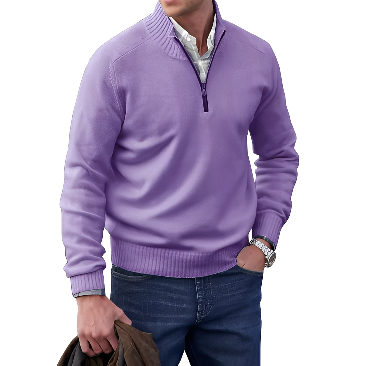 Jeremy - Moderner Herrenpullover mit Zipper