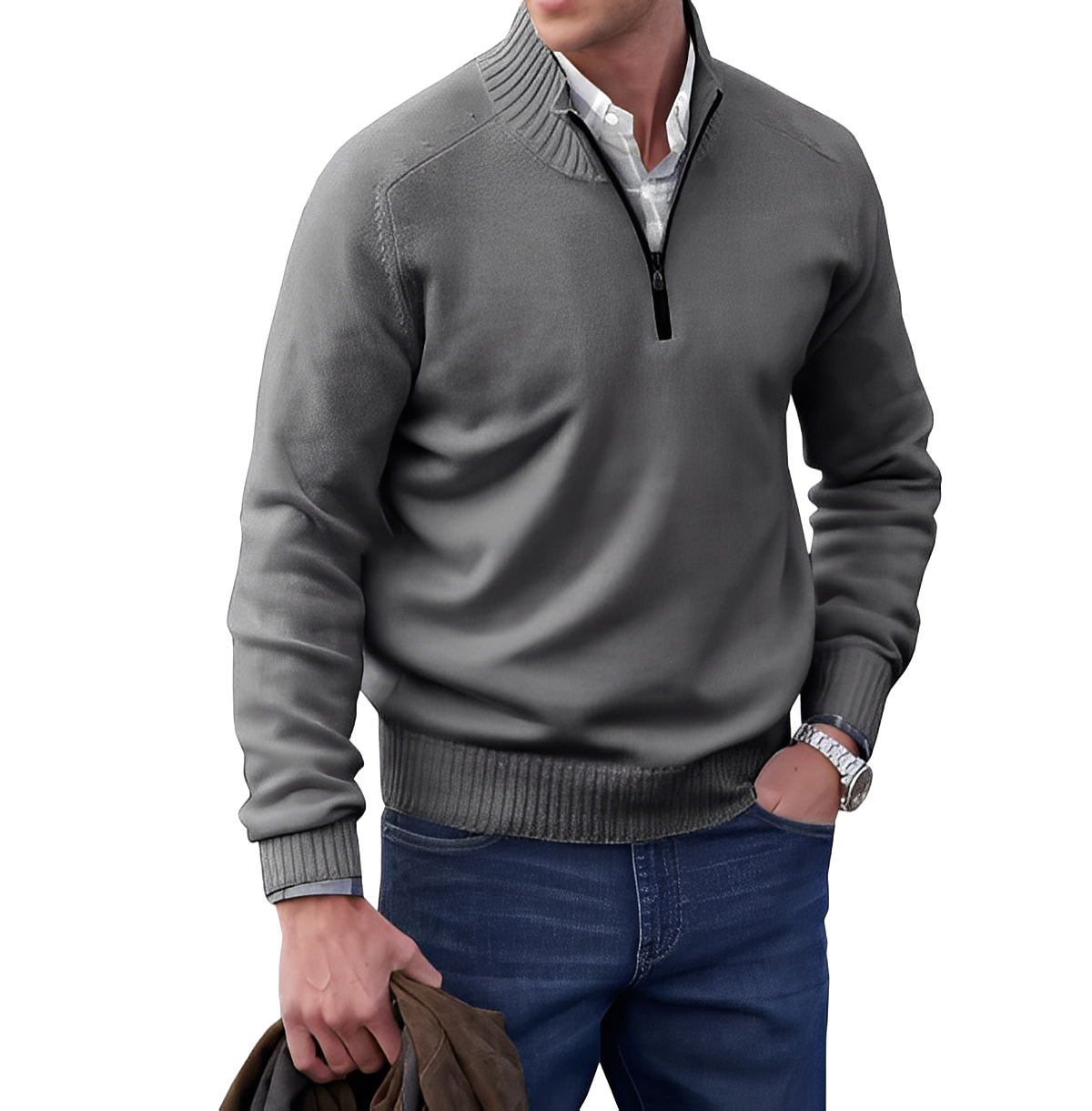 Gabriel - Men's Cashmere Sweater with Zipper