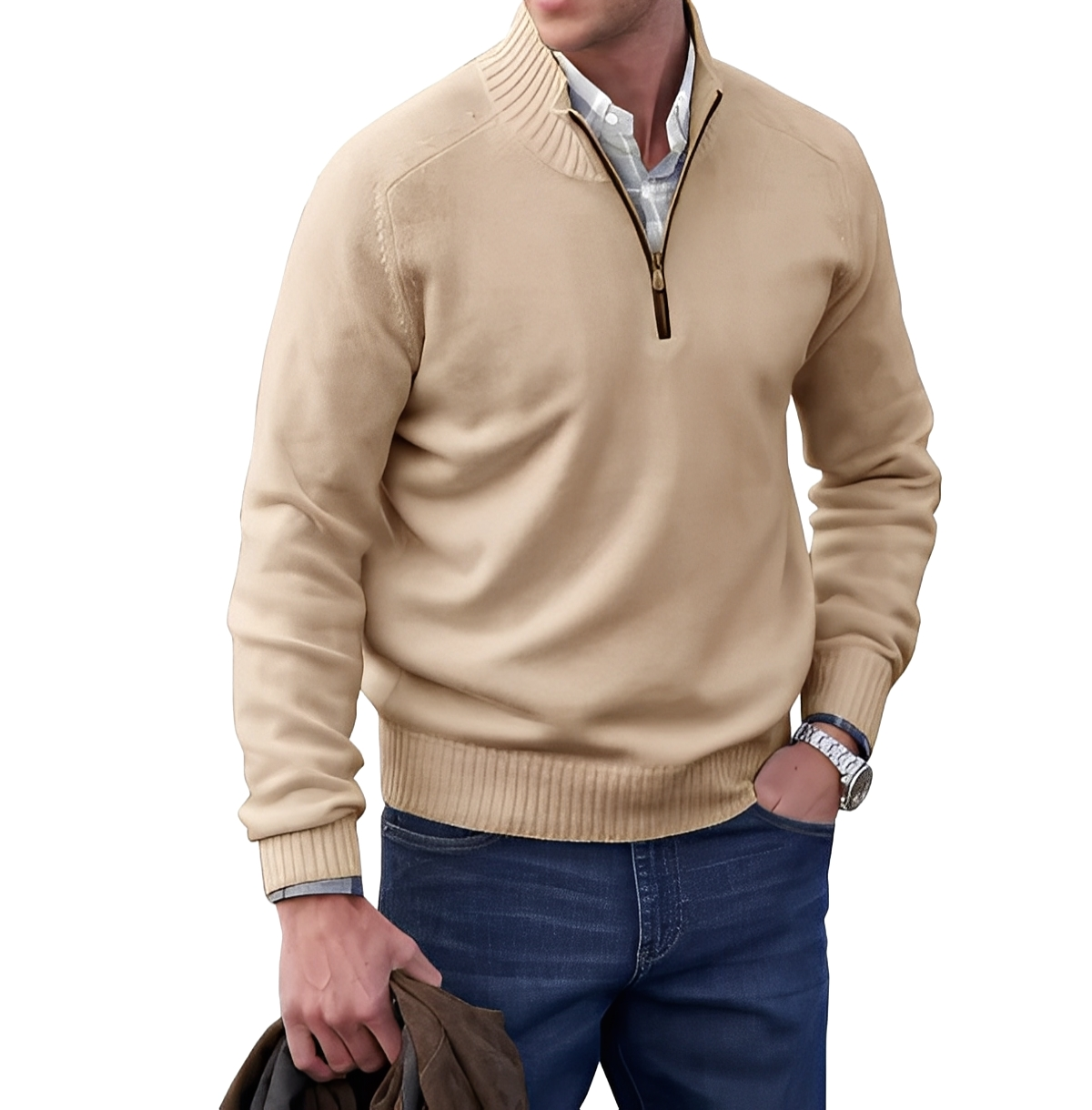 Gabriel - Men's Cashmere Sweater with Zipper