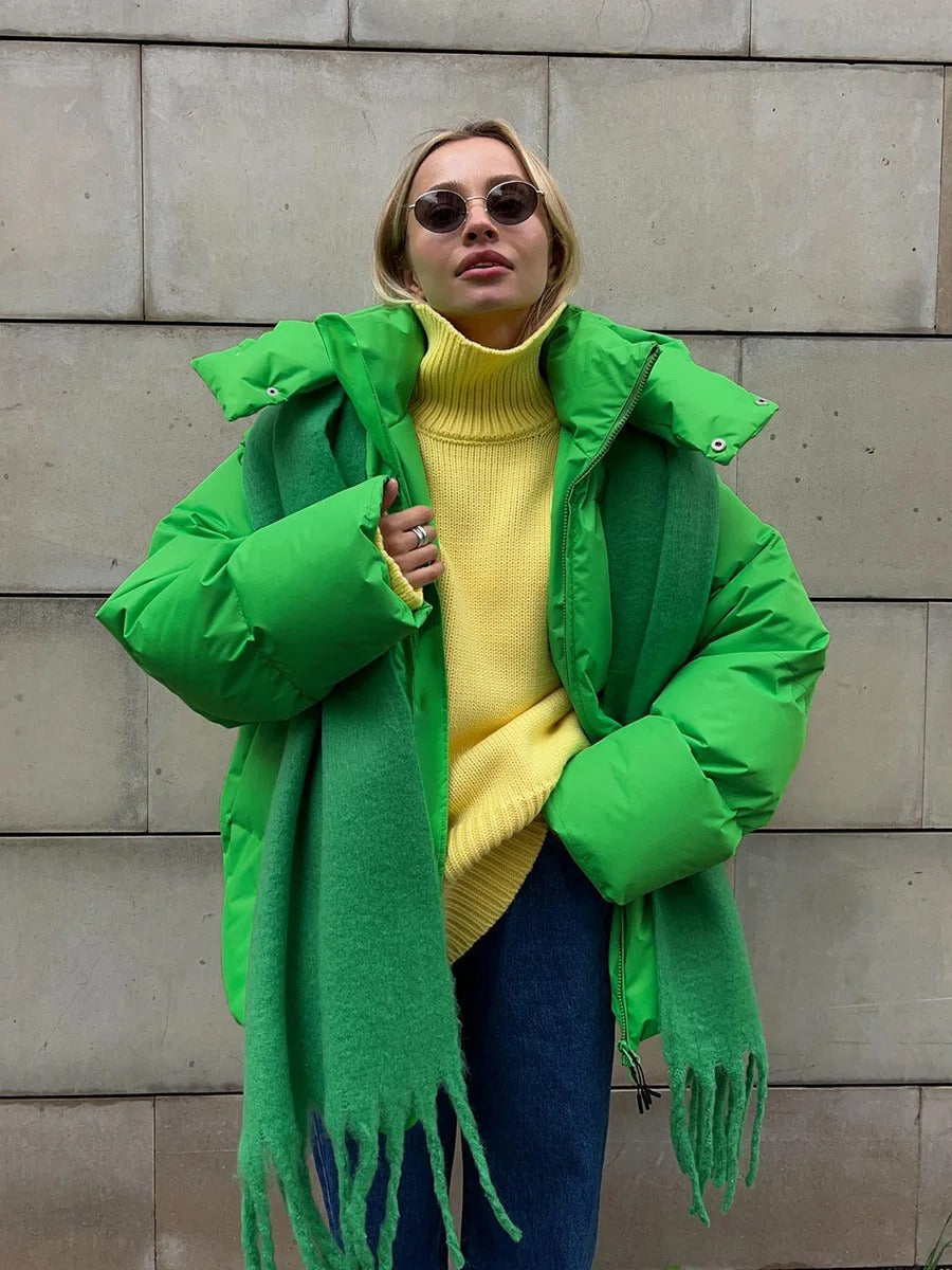 Jana – Gefütterte kurze Jacke mit Kapuze